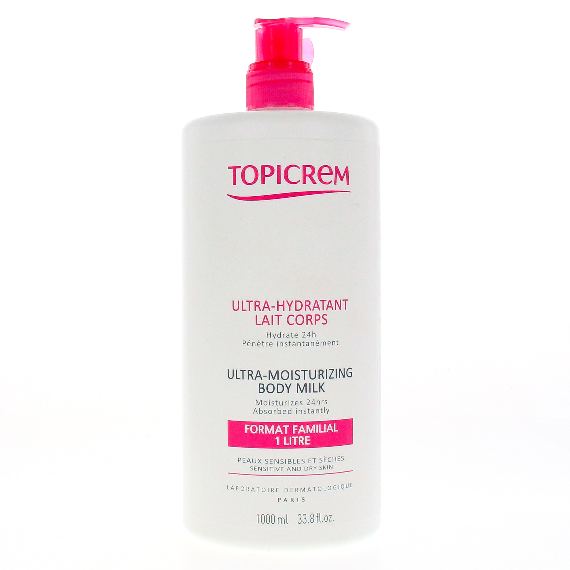 Topicrem lait ultra-hydratante pour le corps 1 l format familiale