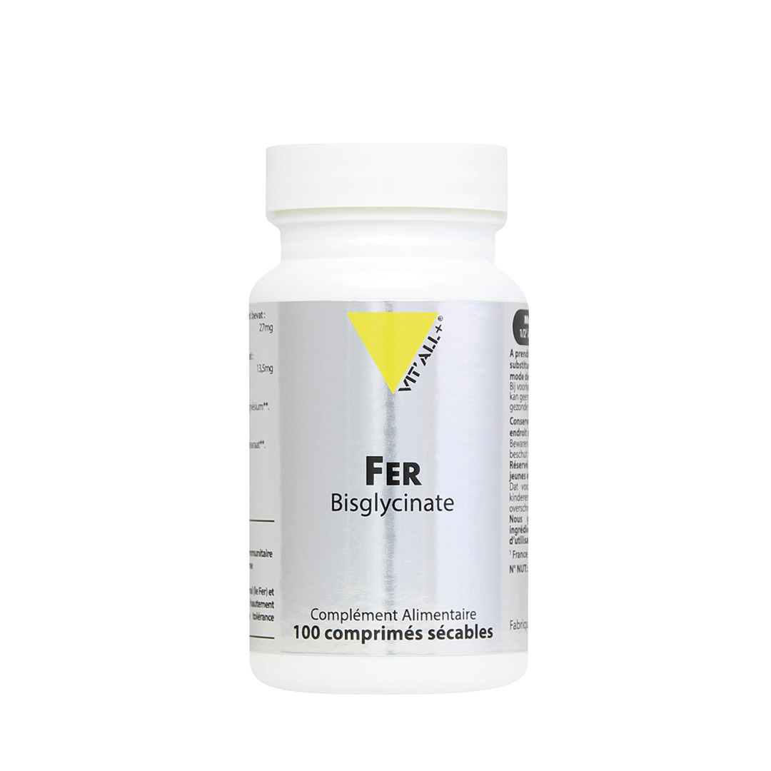 Vitall+ FER BISGLYCINATE 27mg 100 comprimés sécables