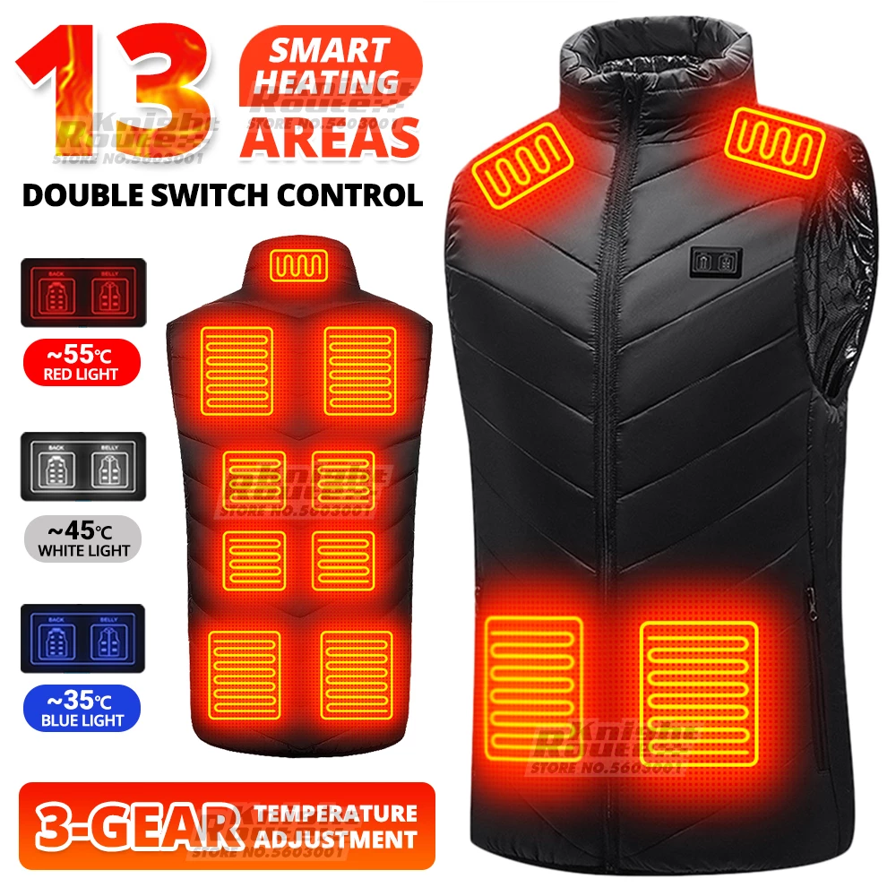 JMen – gilet chauffant de 15 zones, veste chaude USB intelligente électrique